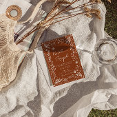 Invitation Floral Burnt Orange Terracotta QR Code Wedding