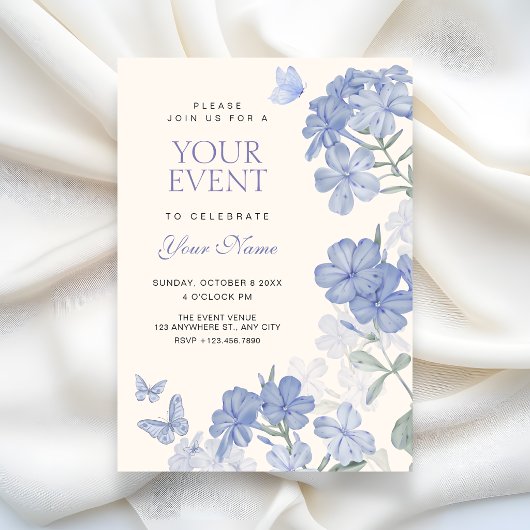 Invitation Floral butterflies