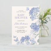 Invitation Floral butterflies baby shower (Debout devant)