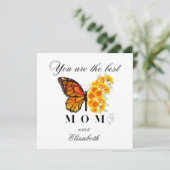 Invitation Floral Butterfly Mother's Day Personalized Card (Debout devant)
