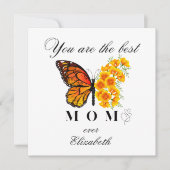 Invitation Floral Butterfly Mother's Day Personalized Card (Devant)