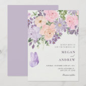 Invitation Floral butterfly wedding (Devant / Derrière)