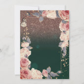 Invitation Floral, Butterly, Lumières 50e fête d'anniversaire (Dos)