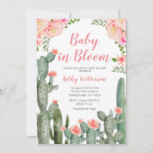 Invitation Floral Cactus Succulent Baby en fleurs (Devant)