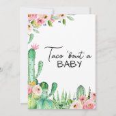 Invitation Floral Cacus Taco Bout A Baby Baby shower (Dos)