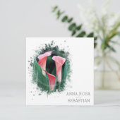 Invitation ~* Floral Calla Lily AR12 QR PHOTO RSVP Mariage (Debout devant)