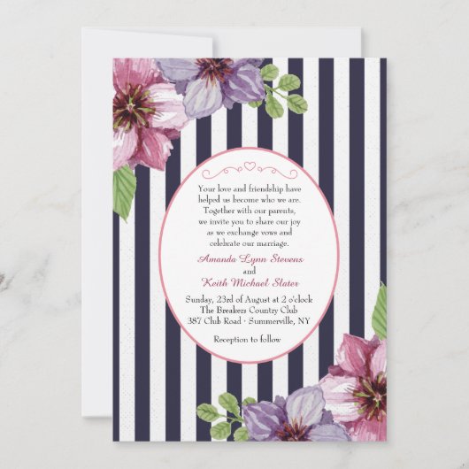 Invitation Floral Cameo (Devant)