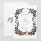 Invitation Floral Cartouche de l'époque victorienne (Devant / Derrière)