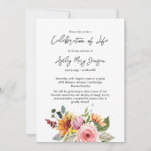 Invitation Floral Celebration of Life Funeral (Devant)