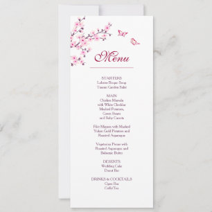 Invitation Floral Cerisier Fleur rose Mariage blanc