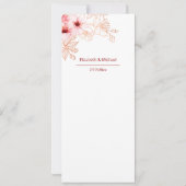 Invitation Floral Cerisier Fleur rose Mariage blanc (Dos)