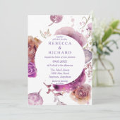 Invitation Floral Charm Aquarelle thème Mariage (Debout devant)