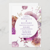 Invitation Floral Charm Aquarelle thème Mariage (Devant / Derrière)