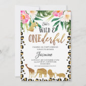 Invitation Floral Cheetah Imprimer Anniversaire exceptionnel (Devant)