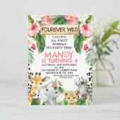 Invitation Floral Cheetah Imprimer Fourever Wild 4e anniversa (Debout devant)