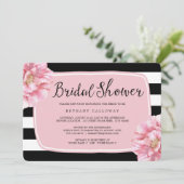 Invitation Floral Chic à la douche nuptiale / Rose (Debout devant)