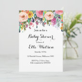 Invitation Floral Chic Baby shower (Debout devant)
