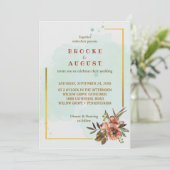 Invitation Floral Chic Gold Frame (Debout devant)
