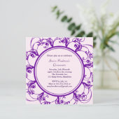 Invitation floral chic Quinceanera (violet) (Debout devant)