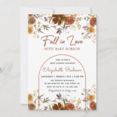 Invitation Floral Chute amoureuse Baby shower d'automne rusti (Devant)