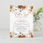 Invitation Floral Chute amoureuse Baby shower d'automne rusti (Debout devant)