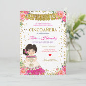 Invitation Floral CINCOAÑERA Royal Rose Mexicaine (Debout devant)