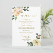 Invitation Floral Citrouille Automne Fête des mariées Menu Po (Debout devant)