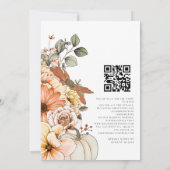 Invitation Floral Citrouille Automne Nous faisons QR Code Mar (Dos)