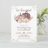 Invitation Floral Citrouille Fall Friendsgiving Potluck (Debout devant)