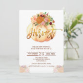 Invitation Floral Citrouille Harvest Festival (Debout devant)