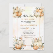 Invitation Floral Citrouille Rustique Tombe Dans Le Baby show (Devant)