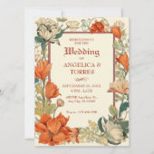 Invitation Floral Classic Mariage artistique (Devant)