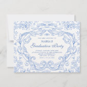 Invitation Floral classic vintage graduation (Devant)