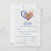 Invitation Floral Coeur & Papillons Mariage mexicain (Devant)