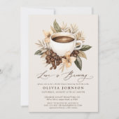 Invitation Floral Coffee Love est en train de brasser la Fête (Devant)