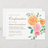 Invitation Floral coloré avec confirmation croisée (Devant / Derrière)