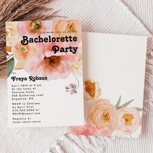Invitation Floral coloré gras | Bachelorette