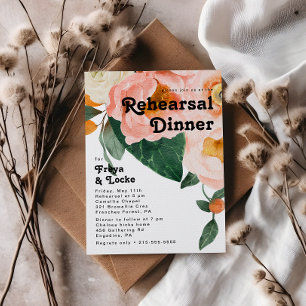 Invitation Floral coloré gras Dîner de répétition