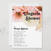Invitation Floral coloré gras | Douche Lingerie (Devant)