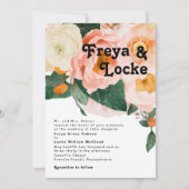 Invitation Floral coloré gras | Mariage traditionnel (Devant)