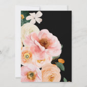 Invitation Floral coloré gras | Mariage traditionnel noir (Dos)