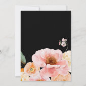 Invitation Floral coloré gras | Noir Fêtons (Dos)