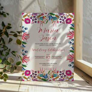 Invitation Floral coloré mexicain Mariage moderne