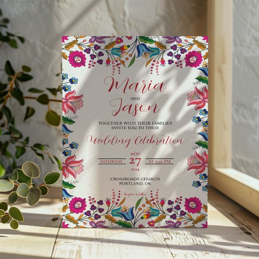 Invitation Floral coloré mexicain Mariage moderne