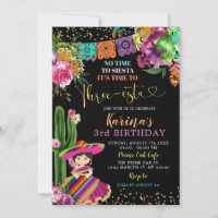Floral coloré mexicain Trois-esta 3e anniversaire