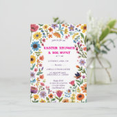 Invitation Floral Colorful Easter BRUNCH & HUNT (Debout devant)