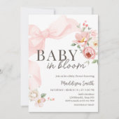 Invitation Floral Coquette Baby dans le Baby shower en fleurs (Devant)