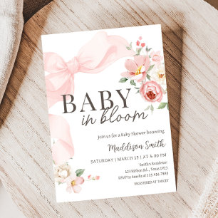 Invitation Floral Coquette Baby dans le Baby shower en fleurs