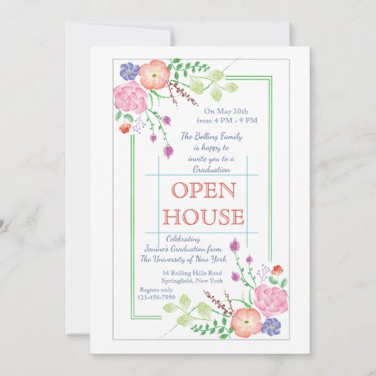 Invitation Floral Corners (Devant)