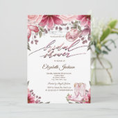 Invitation Floral Cowgirl Boots Hat Lights Bridal Shower  (Debout devant)